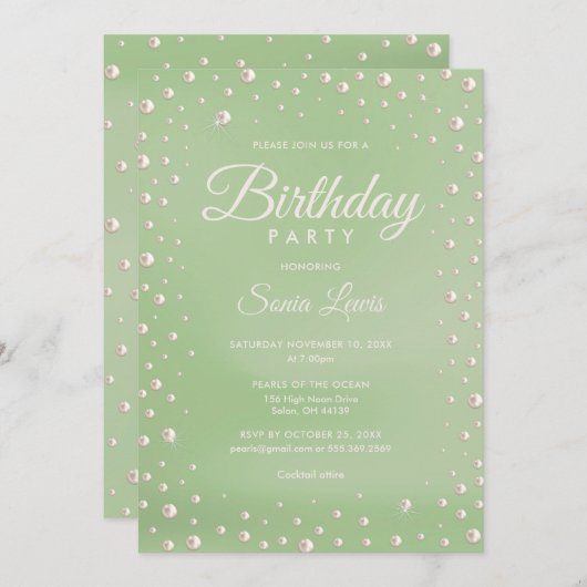 Parel Uitnodiging (Voorkant / Achterkant)