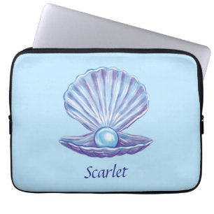 parel van de oceaan (blauw) laptop sleeve