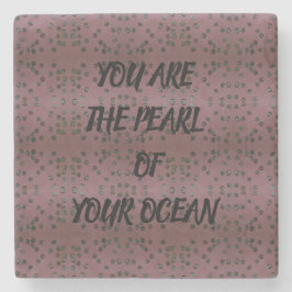 Parel van uw oceaan stenen onderzetter