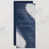 Parel Verjaardagsuitnodiging Kaart (Voorkant / Achterkant)