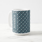 Parel vierkanten patroon koffiemok (Voorkant links)