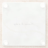 Parel Wit Luxe Trouwfeest Glazen Onderzetter (Achterkant)