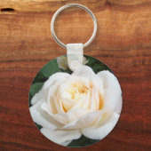 Parel Witte Roos Sleutelhanger (Voorkant)