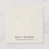 PAREL WITTE STRIJKLICHTEN STUD OORBEL DISPLAY VIERKANTE VISITEKAARTJE (Voorkant)