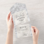 Parel Zilver Glam Glitter Harten All In One Uitnodiging (Afscheurbaar)