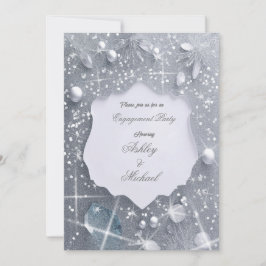 parel zilver verlovingsfeest glitters pailletten kaart