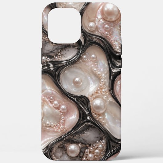 parel zwarte stijl iphone hoes (Achterkant)