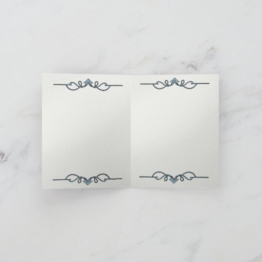 Parelachtig Blauw (dank u Nota) Bedankkaart (Binnen)