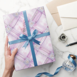 Parelachtig Paars Roze Bruiloftsfeest Cadeaupapier