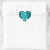 Parelachtige biddende handen hart sticker (Tas)
