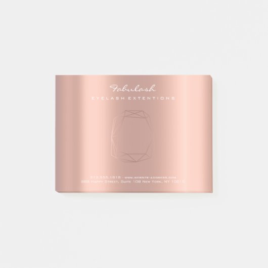 Parelachtige Blush Roos Koper Logo Diamond Poligon Post-it® Notes (Voorkant)