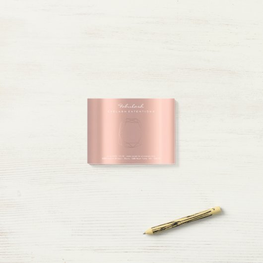 Parelachtige Blush Roos Koper Logo Diamond Poligon Post-it® Notes (Op bureau)