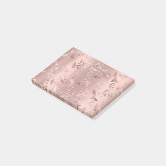 Parelachtige Blush Roze Rose Gold Poeder Humming-b Post-it® Notes (Schuin)