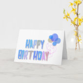  parelballonnen Happy Birthday Kaart (Gele Bloem)