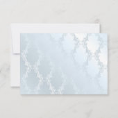 Parelblauw Damast RSVP Kaart (Achterkant)