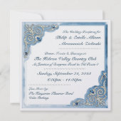 Parelblauw (uitnodiging voor ontvangst) kaart (Voorkant)