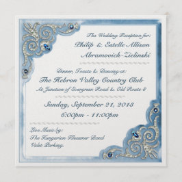 Parelblauw (uitnodiging voor ontvangst) kaart