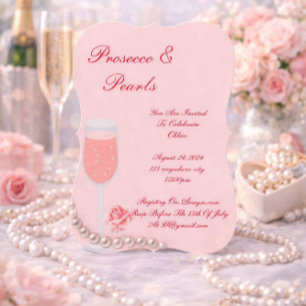 ParelEN PROSECCO BRUIDSDIENST ROZE UITNODIGING