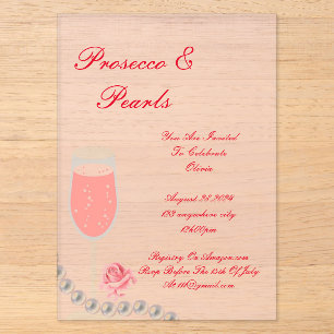 ParelEN & PROSECCO BRUIDSSCHMAKROZE UITNODIGING