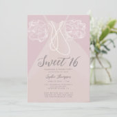 Parelende Prinsessen Jurk Blush Roze Sweet 16 Fees Kaart (Staand voorkant)
