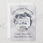 Parelglans uitnodigingen voor 60-jarig huwelijksju (Voorkant)