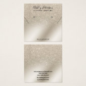 parelglitter iory ketting stuks oorscherm vierkante visitekaartjes (Voorkant /achterkant)