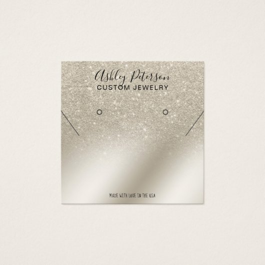 parelglitter iory ketting stuks oorscherm vierkante visitekaartjes (Voorkant)