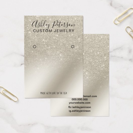 parelglitter iory ombre chic earing display visitekaartje (Kantoor)