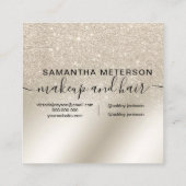 parelglitter ivoormetaalgradiënt hallo vierkante visitekaartje (Achterkant)