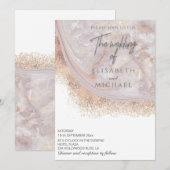 Parelgoud marmer agaat kalligrafie kaart (Voorkant / Achterkant)