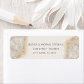 Parelgoudroze marmeren agaat kalligrafie label (Insitu)