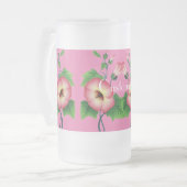 Parelgroze Bloemen Thunder_Cove Matglas Bierpul (Voorkant links)