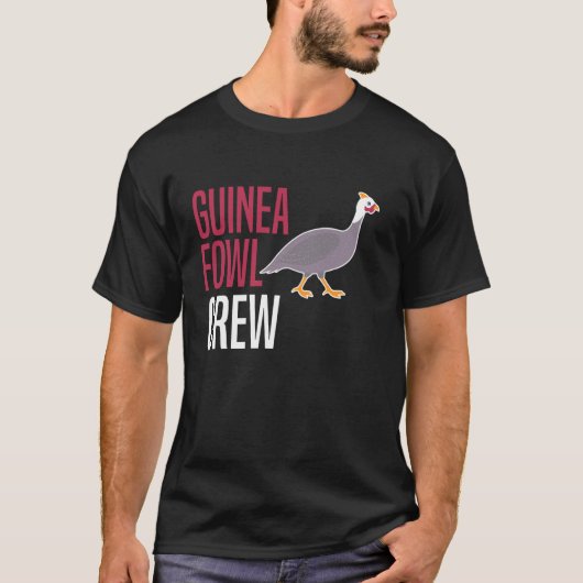 Parelhoen Kip Vogel Bemanning T-shirt (Voorkant)