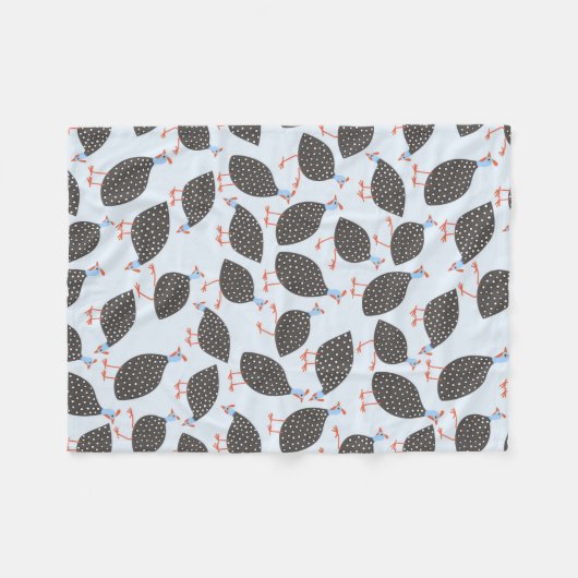 parelhoen leuk vogelpatroon fleece deken (Voorkant (Horizontaal))