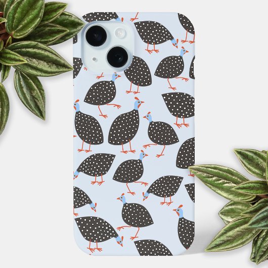 Parelhoen vogelpatroon iPhone 15 case