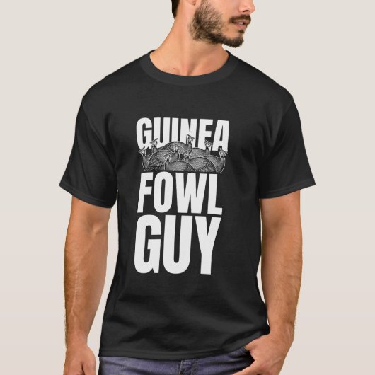Parelhoender Kip Vogel Kerel T-shirt (Voorkant)