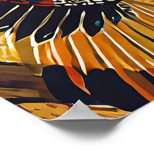 Parelhoenders die teken vangen - AI genereerde kun Poster (Hoek)