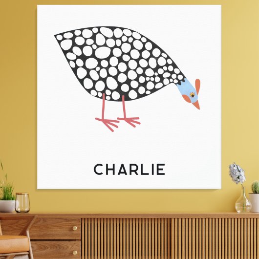 Parelhoenders gepersonaliseerd canvas afdruk (Insitu (Woonkamer))