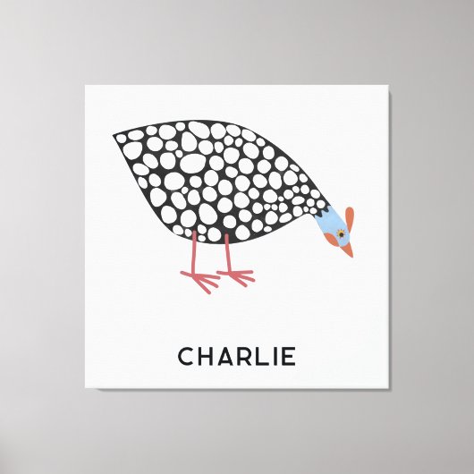 Parelhoenders gepersonaliseerd canvas afdruk (Voorkant)