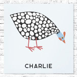 Parelhoenders gepersonaliseerd canvas afdruk<br><div class="desc">Een schattige en eigenzinnige Guinee hen voor boeren,  vogelliefhebbers en iedereen! Originele kunst van Nic Squirrell. Wijzig de naam of tekst om te personaliseren, </div>