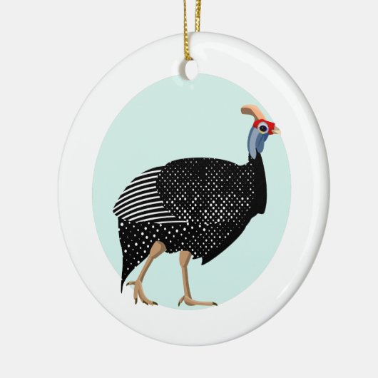 parelhoenders keramisch ornament (Links)