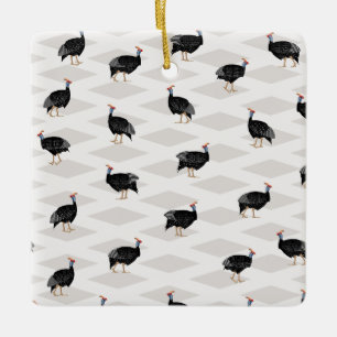 Parelhoenders Keramisch Ornament