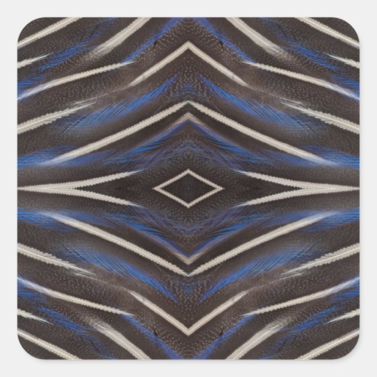 Parelhoenveerontwerp Vierkante Sticker (Voorkant)