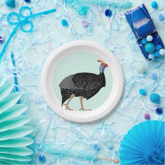 parelhoenvogel papieren bordje (Feest)