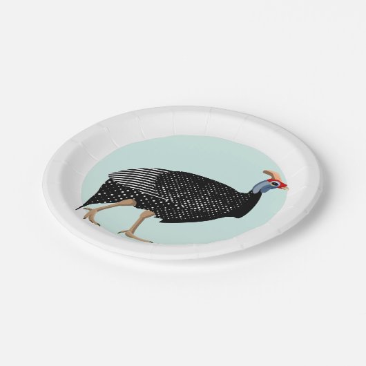 parelhoenvogel papieren bordje (Gekanteld)