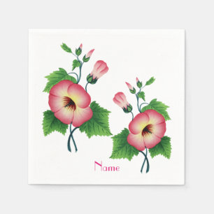 Parelige Roze Bloemen Thunder_Cove Servet