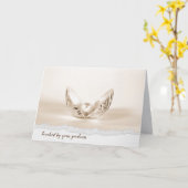 Parelkaart in Seashell - Hartelijk dank Kaart (Gele Bloem)