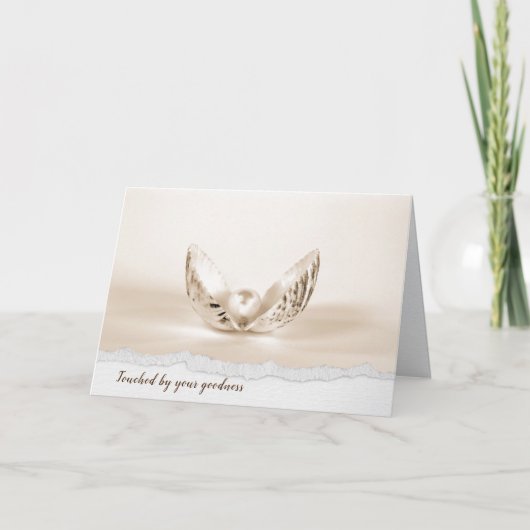 Parelkaart in Seashell - Hartelijk dank Kaart (Voorkant)