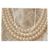 Parelketting op Ivoren Kant Groot Cadeauzakje (Achterkant)
