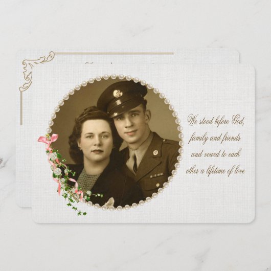  ParelLijst Wedding Vow Renewal Kaart (Voorkant / Achterkant)